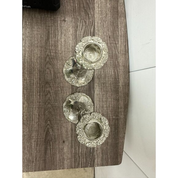 vintage Godinger Ornate Silver-Plated Candle Holders Pair - Picture 6 of 11